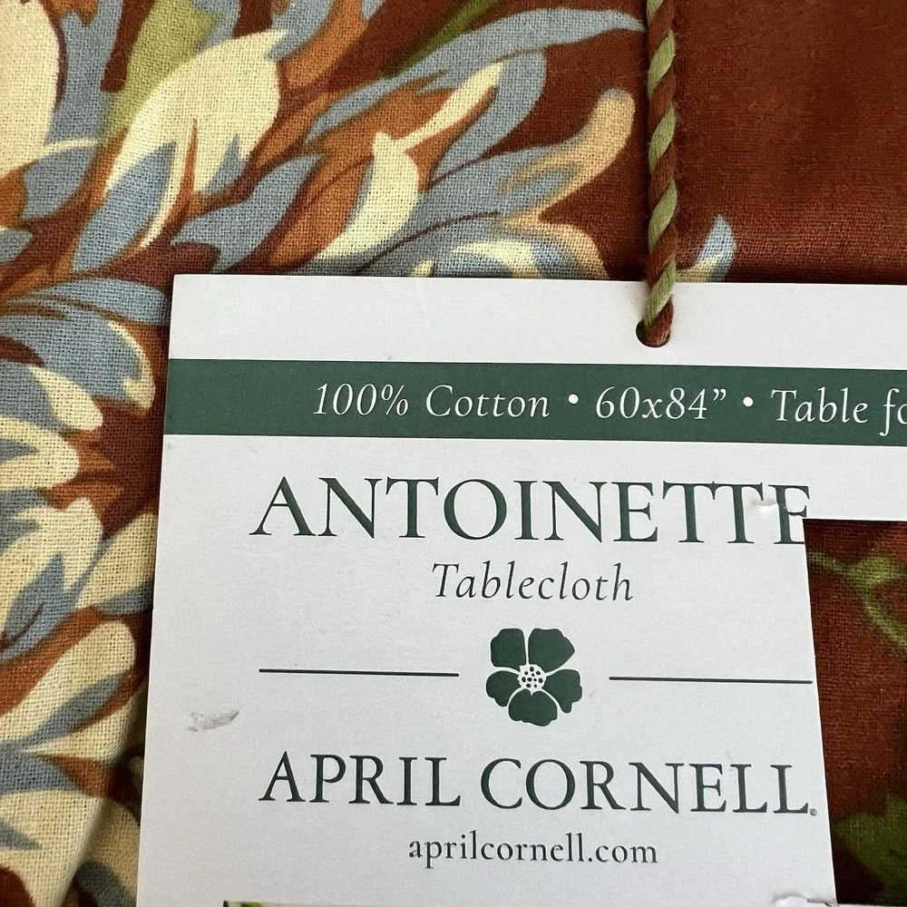 APRIL CORNELL Antoinette Autumn Fall Tablecloth Cotton 60